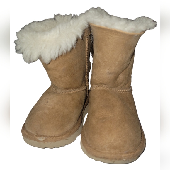 UGG  Bailey Bow II Chestnut Kids Wool Blend Lined Satin Bow Boot 6 - Picture 4 of 10